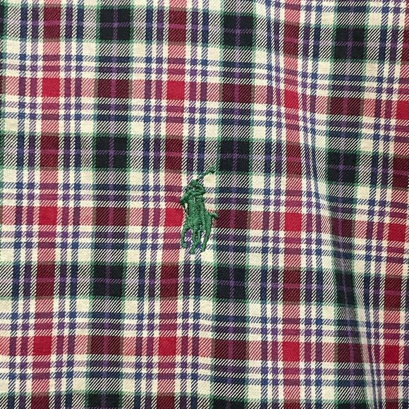 Ralph Lauren Shirt Mens 3XLT Tall Red Green Plaid Classic Fit Button Down Pony - Picture 6 of 10